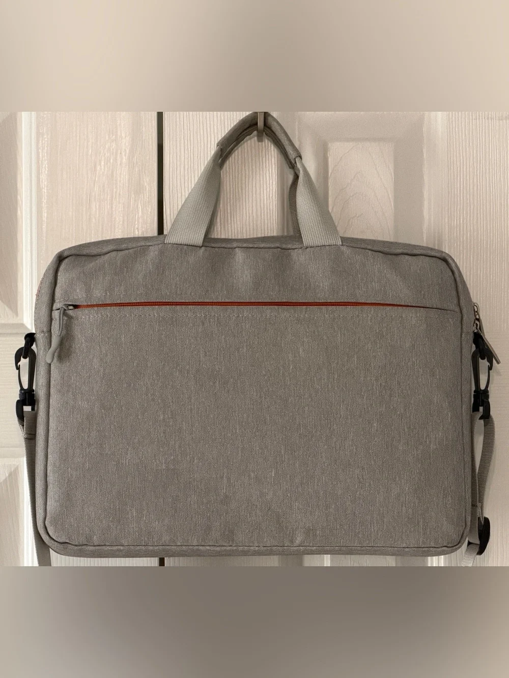 Mosiso 15” Laptop Messenger Bag Gray Orange Padded Shoulder Briefcase Case